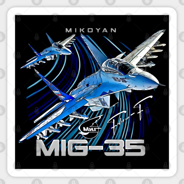 MIG35 Fulcrum-F Multirole Fighterjet Sticker by aeroloversclothing